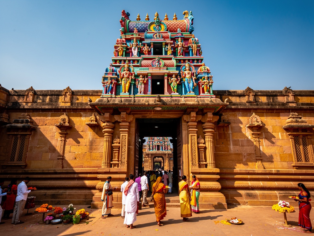 Hasanamba Temple gopuram in Hassan town
